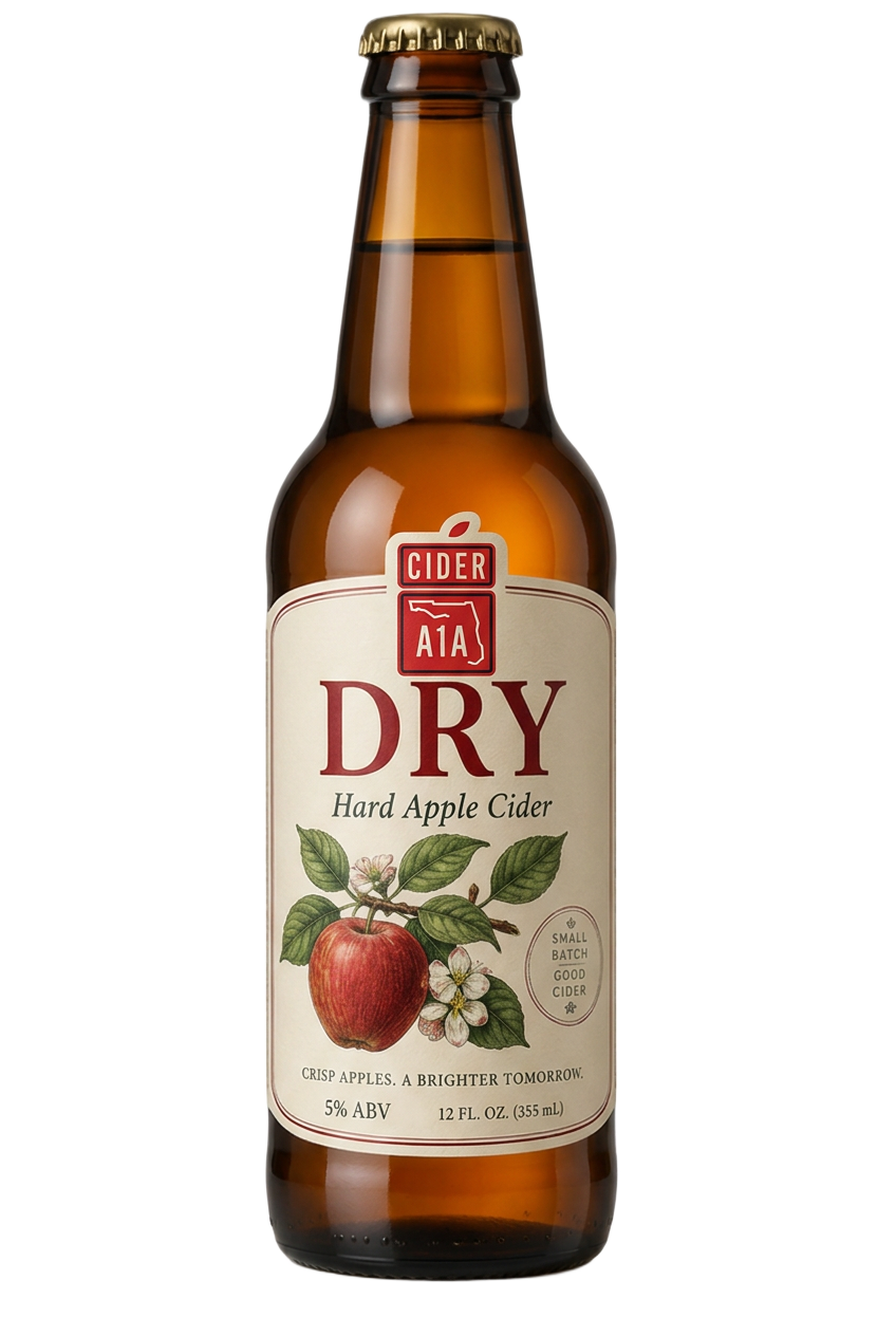 Dry cider bottle